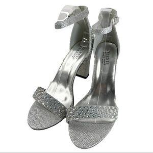 Valenti Franco Womens Heeled Sandals, Silver, Size 8.5